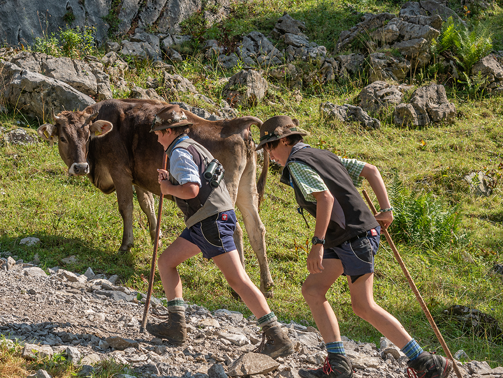 Frau Bergschoen Oytal Alpgenuss Käseralpe Gutenalpe Oberstdorf